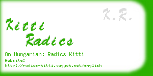 kitti radics business card